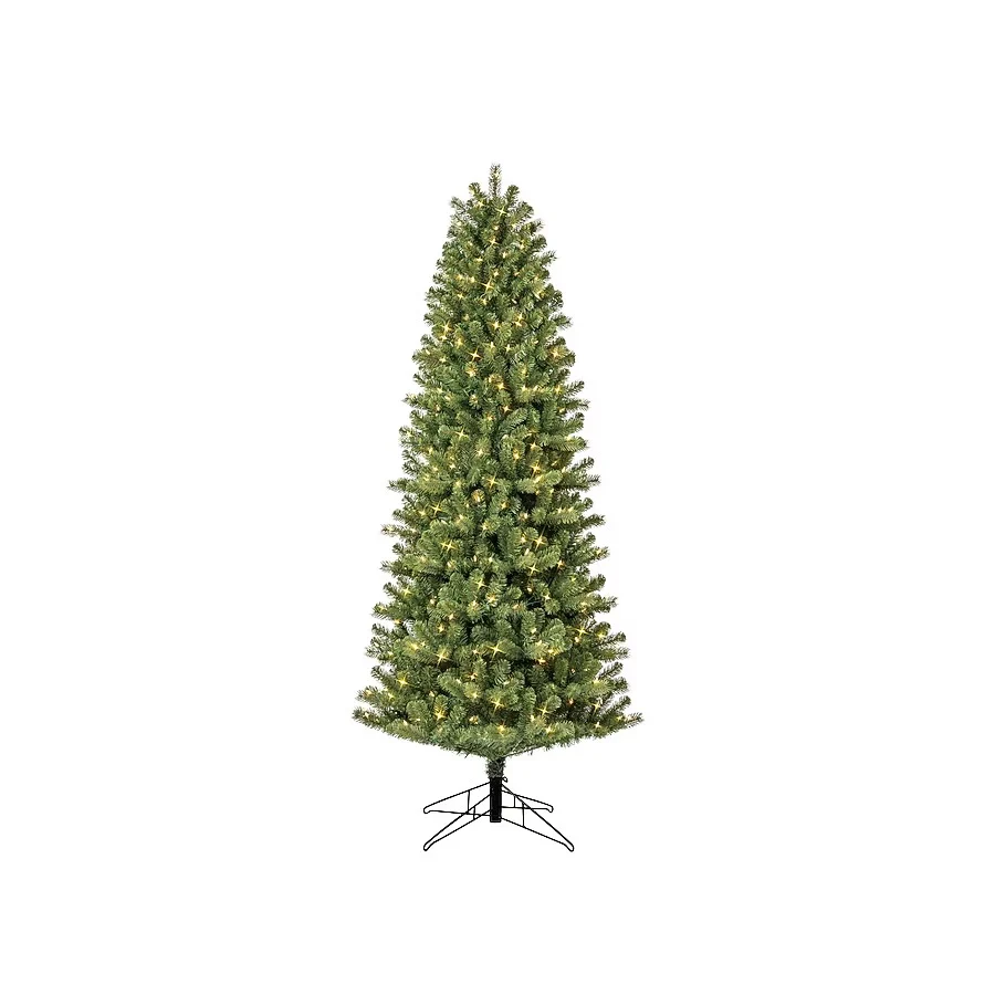 GE 7-ft Colorado spruce Pre-lit Slim Artificial Christmas Tree with Multicolor LED Lights