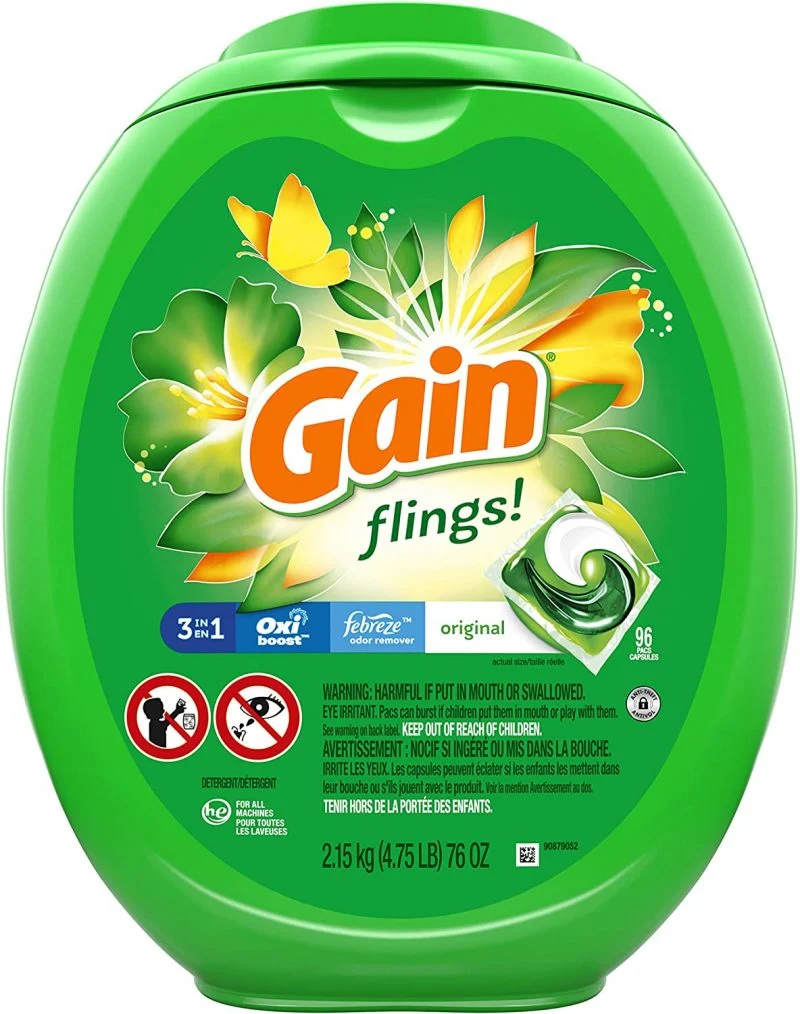 Gain flings! Laundry Detergent Soap Pacs, High Efficiency (HE), 96 Count