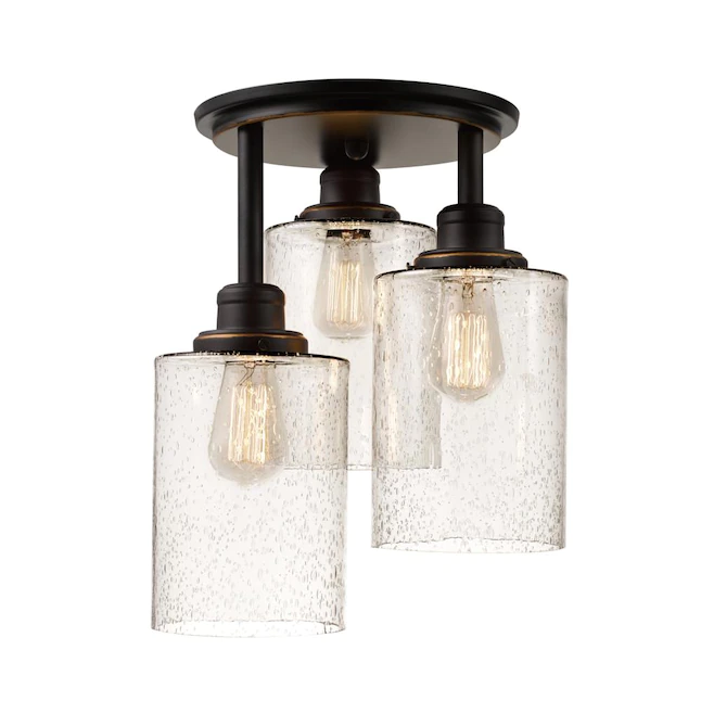 Globe Electric Annecy 3-Light 13-in Oil Rubbed Bronze Semi-flush Mount Light
