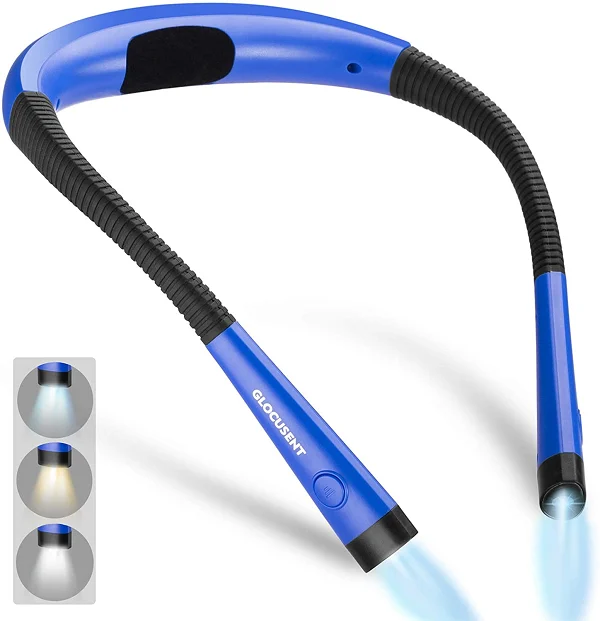 Glocusent LED Neck Reading Light, Book Light for Reading in Bed, 6 Brightness