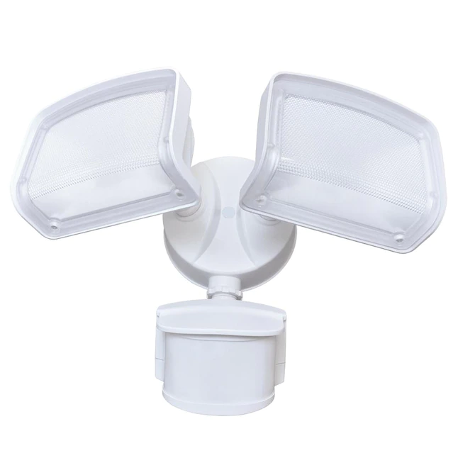 Good Earth Lighting 240-Degree 2485-Lumen Dual Detection Zone White Hardwired LED Outdoor Motion-Activated Flood Light with Timer