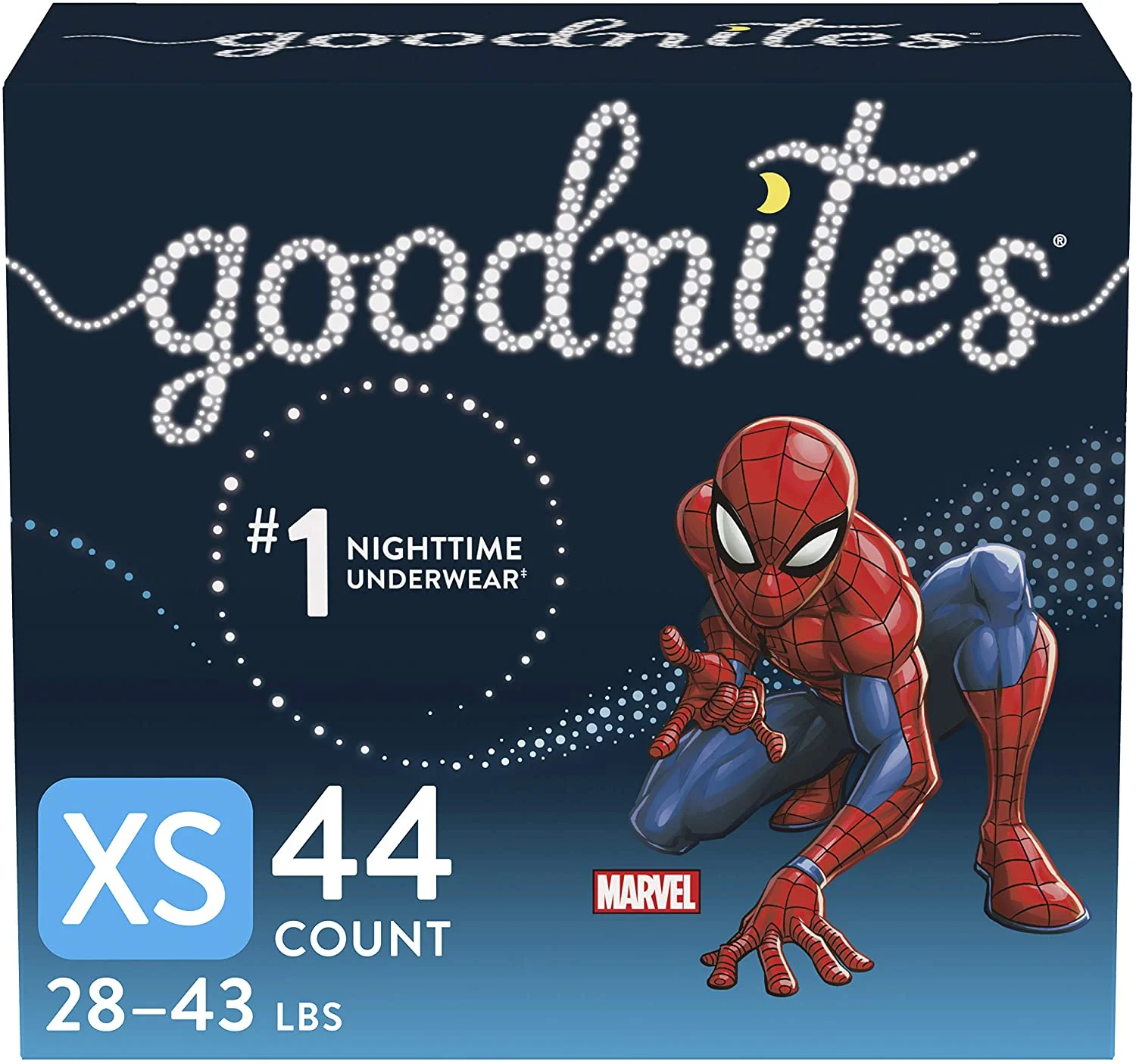 Goodnites Nighttime Bedwetting Underwear, Boys’ XS (28-43 lb.), 44ct