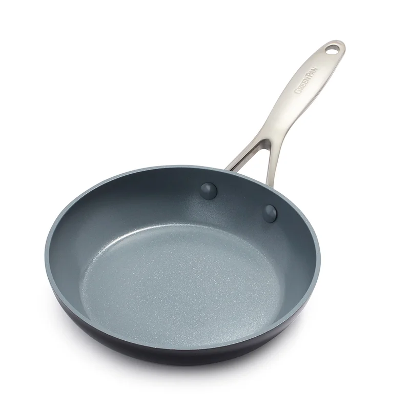 GreenPan Valencia Pro Hard Anodized Healthy Ceramic Nonstick 8″ Frying Pan Skillet, PFAS-Free, Induction, Dishwasher Safe, Oven Safe, Gray