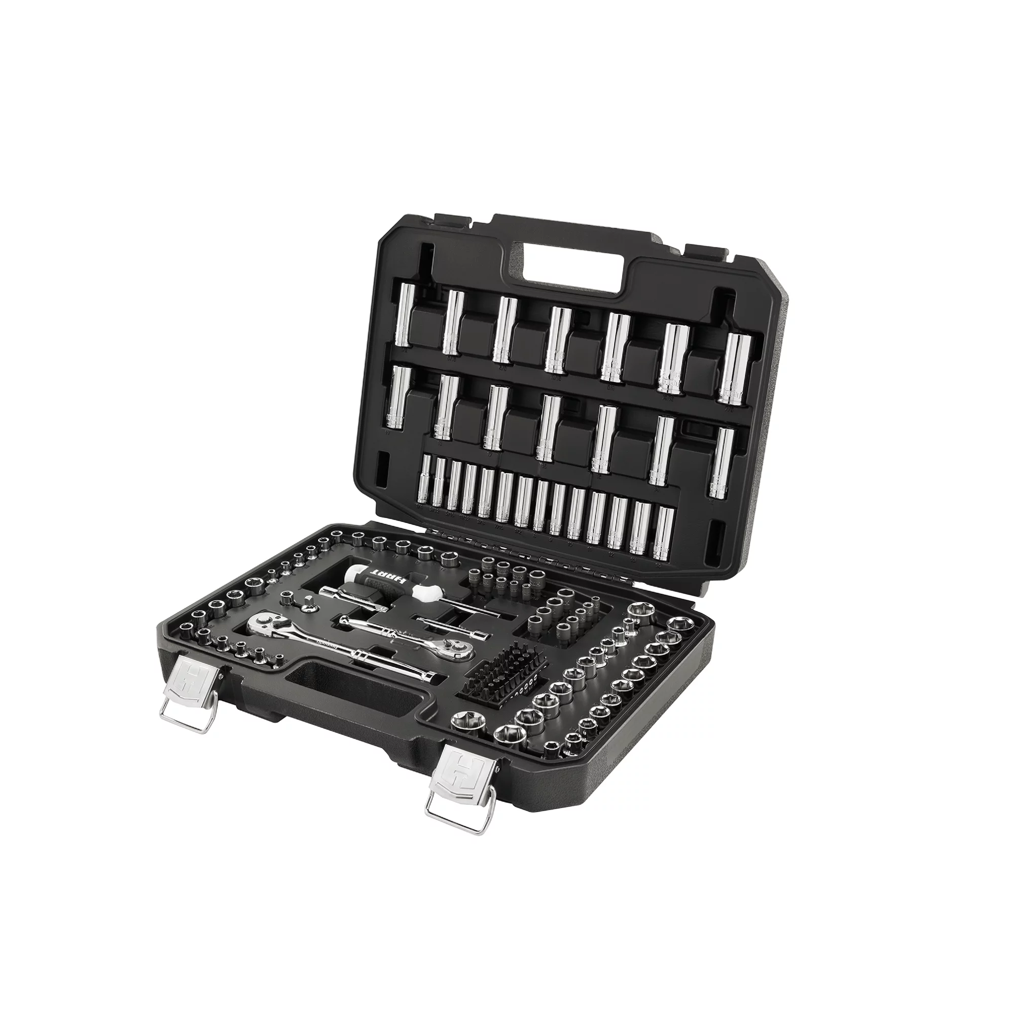 HART HHMTS402 140-Piece 1/4 and 3/8-inch Mechanics Tool Set, Chrome Finish