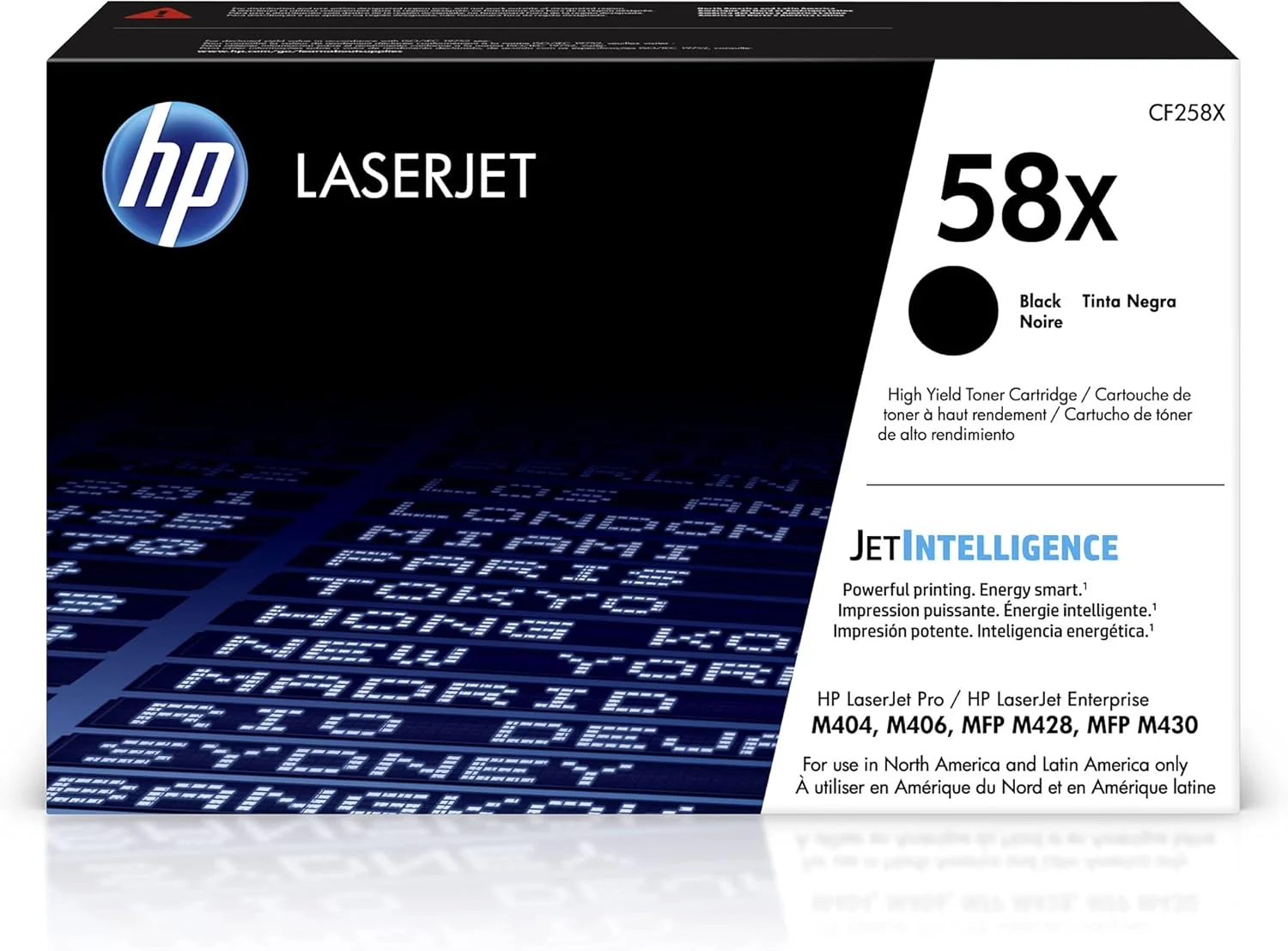 HP 58X Black Toner Cartridge for HP Printers | Works with LaserJet Enterprise M406dn, MFP M430f; LaserJet Pro M404 Series, MFP M428 Series | CF258X
