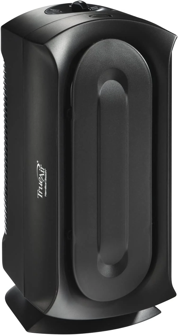 Hamilton Beach TrueAir Air Purifier with Permanent HEPA Filter for Home or Office and Pets, Whisper Quiet, 160 sq ft, Black