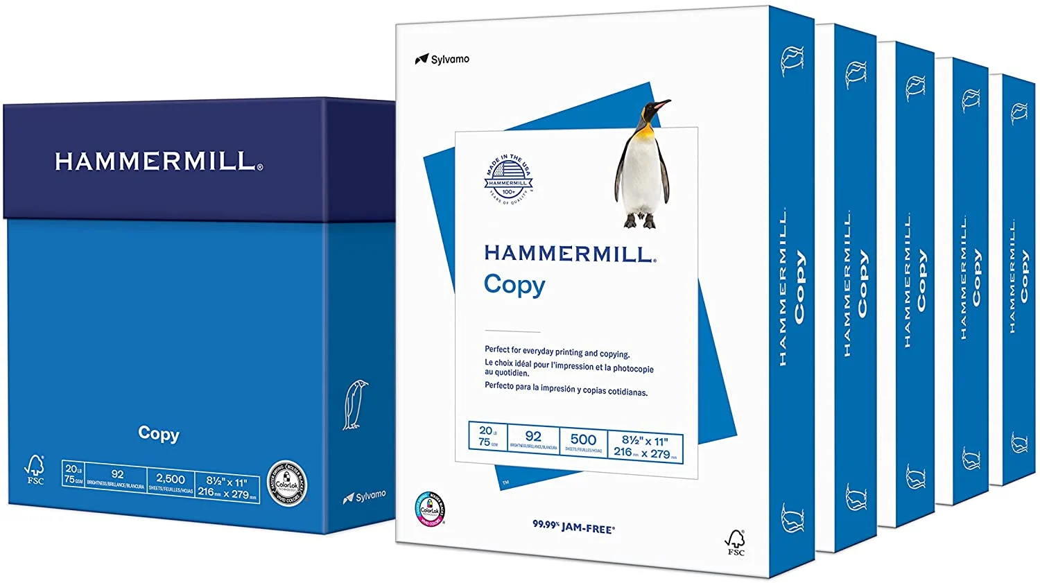 Hammermill Printer Paper, 20 lb Copy Paper, 8.5 x 11 – 5 Ream (2,500 Sheets)