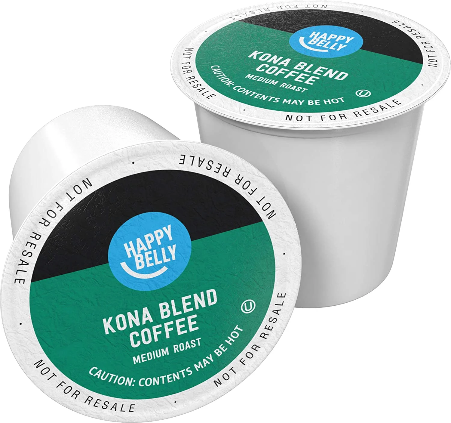 Happy Belly 100 Ct. Medium Roast Coffee Pods Kona Blend Compatible with Keurig 2.0 K-Cup Brewers