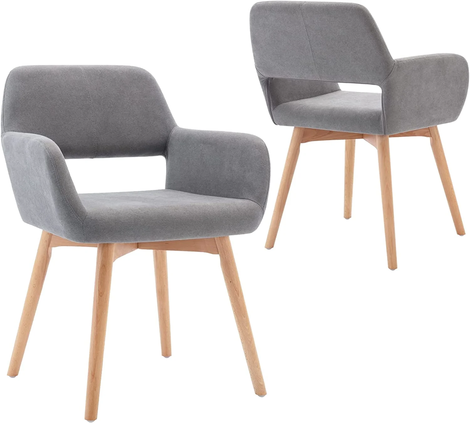 Hashtag Home Covet Upholstered Arm Chair (Set of 2) Gray Fabric