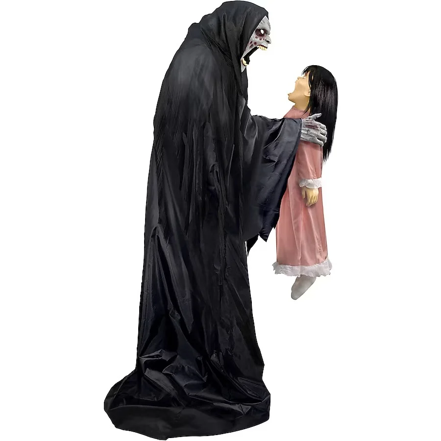 Haunted Hill Farm 6.21-ft Freestanding Motion Activated Talking Lighted Reaper Animatronic