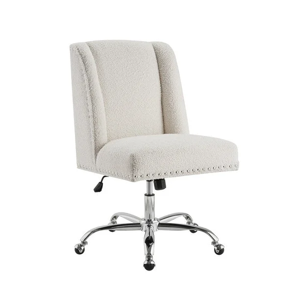 Benzara Height Adjustable Office Chair with 5 Star Base, Gray