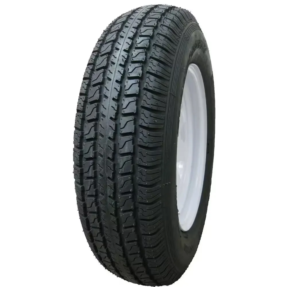 Hi-Run ASB1004 8 Spoke White 50 PSI ST205/75D15 and 15 in. x 5.0 in. 5-4.5 HD 6-Ply Tire and Wheel Assembly
