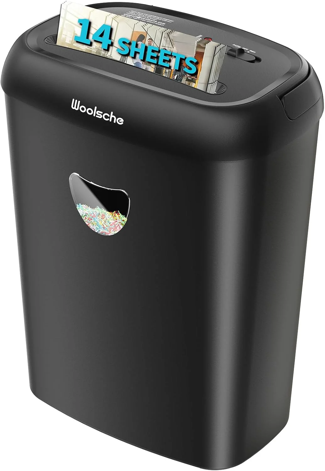 Home Office Paper Shredder,14-Sheet Cross Cut with 6.6-Gallon Basket, High Security Level P-4,3-Mode Design Shred Card/CD/Paper