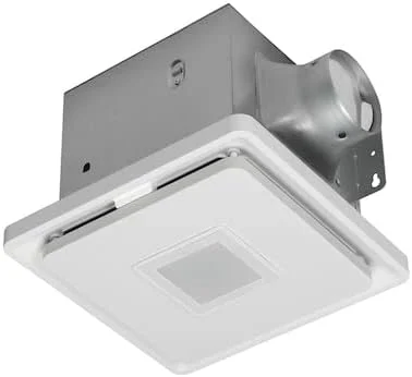 Homewerks 7130-13-BT 1.5-Sones 110-CFM White Decorative Lighted Bluetooth Compatibility Bathroom fan
