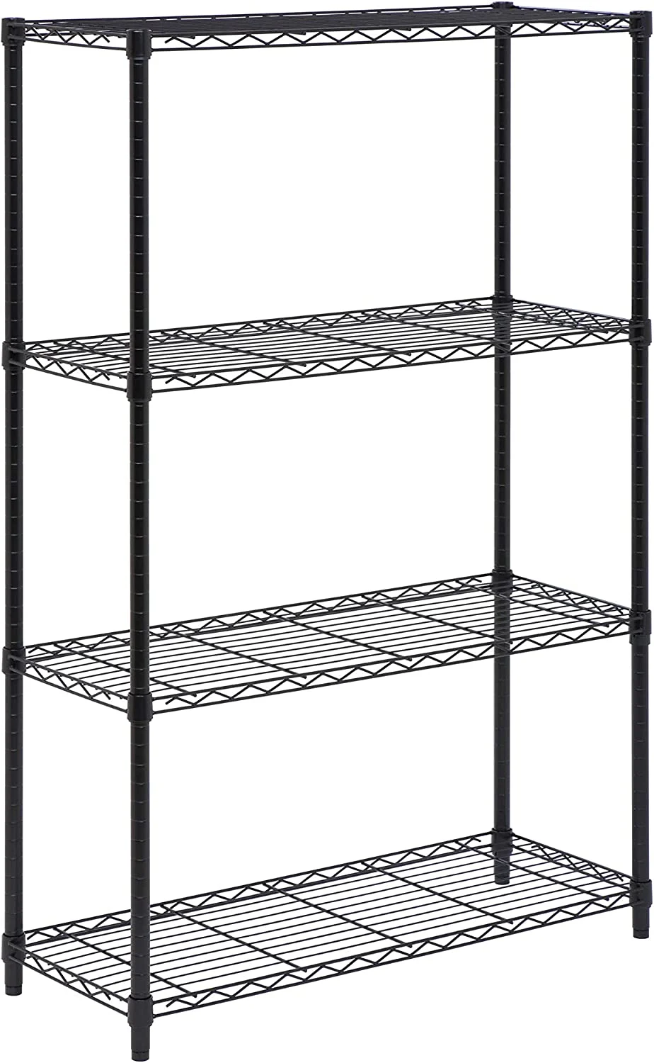 Honey-Can-Do SHF-01908 Adjustable Storage Shelving Unit, 250-Pounds Per Shelf, Black, 4-Tier, 36Lx14Wx54H