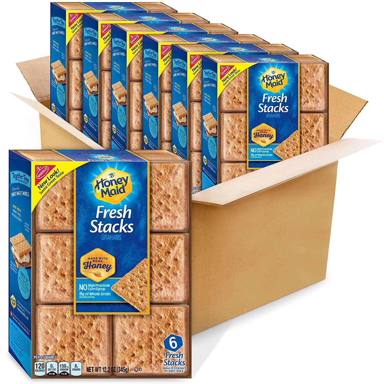 Honey Maid Fresh Stacks Graham Crackers, Flavour, 6 Count (Pack of 6), 73.2 Ounce