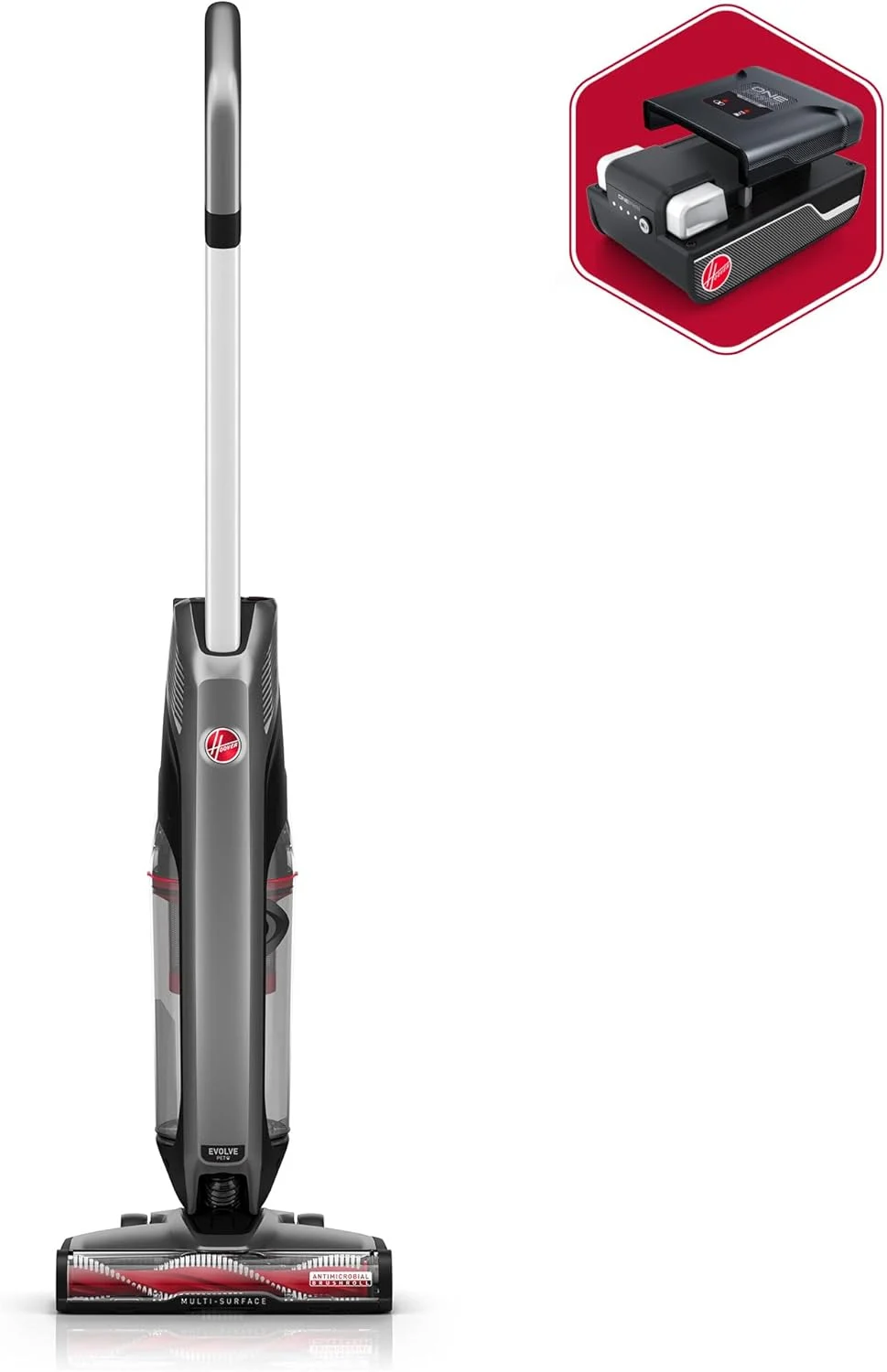 Hoover ONEPWR Evolve Pet Cordless Vacuum Cleaner, Black, Lightweight Stick Vac, Small Upright Vacuum Cleaner, Ideal for Pet Hair, Large Dirt Cup Capacity, Cordless Convenience