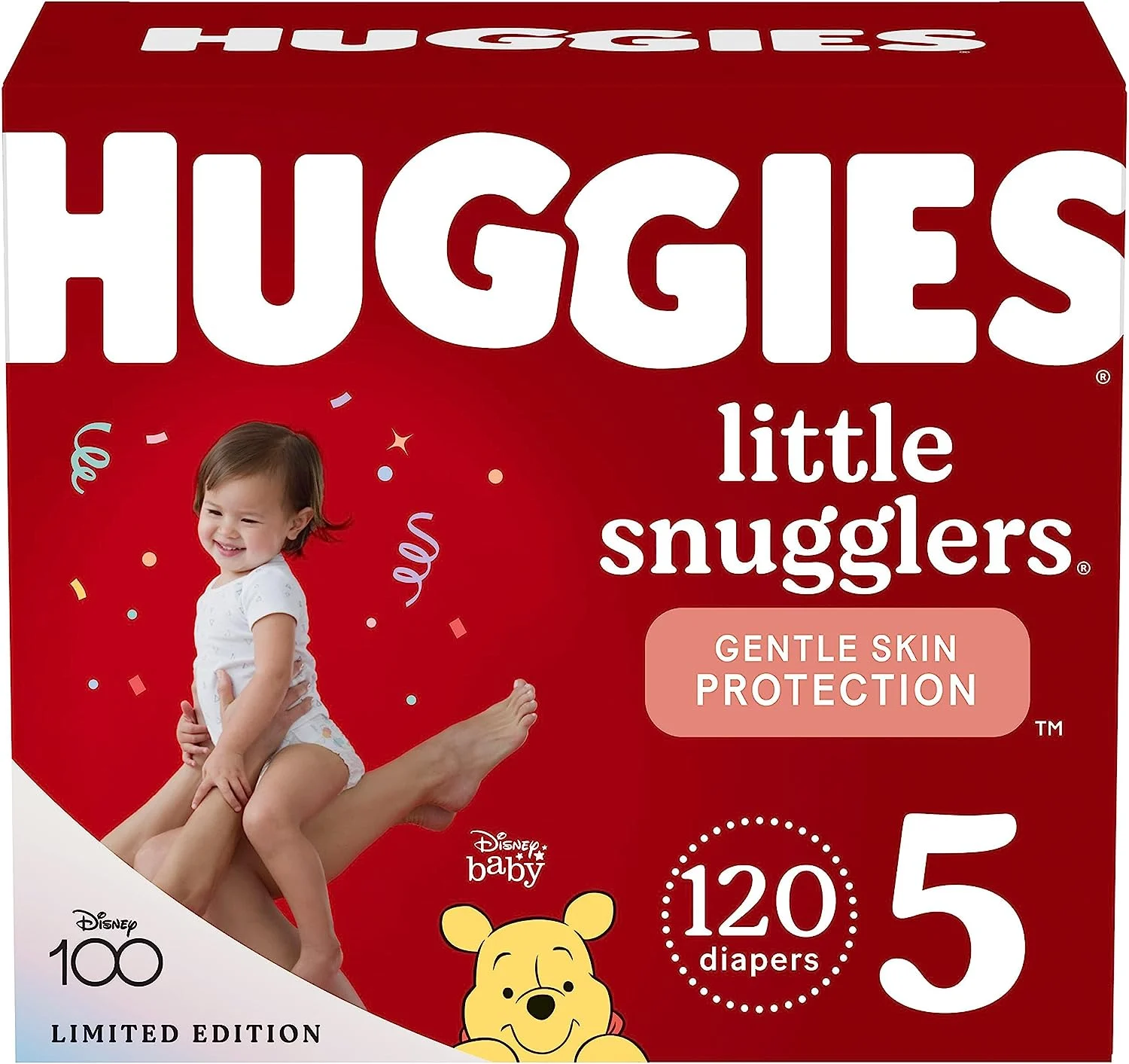 Huggies Little Snugglers Baby Diapers, Size 5 (27+ lbs), 120 Ct