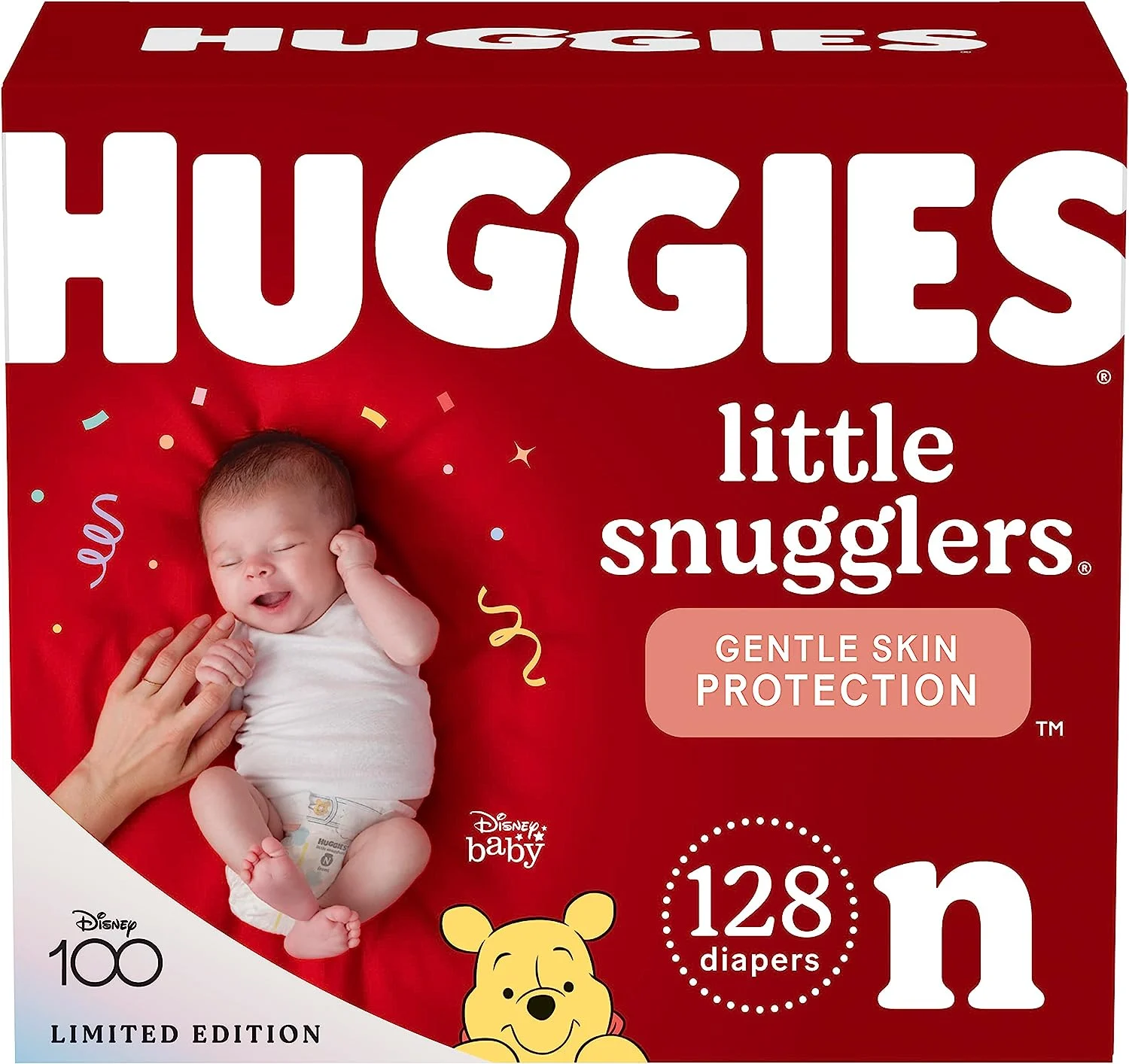 Huggies Little Snugglers Baby Diapers, Size Newborn (up to 10 lbs), 128 Ct, Newborn Diapers