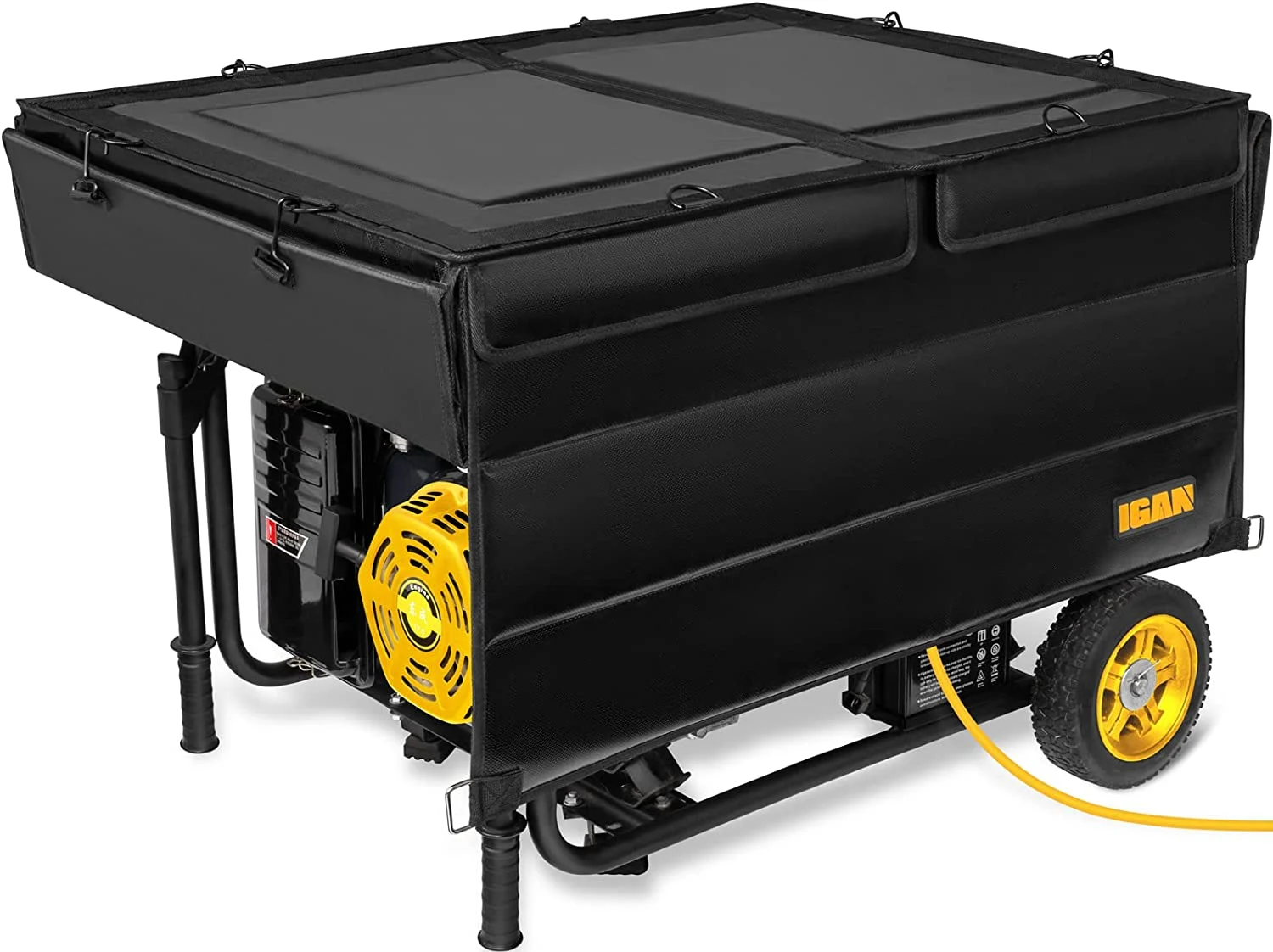 IGAN Generator Tent Running Cover, Ultra Heavy Duty Tarpaulin Enclosure, Portable All-weather Generator Rain Shelter for most 3500w-12000w generators, Black-1