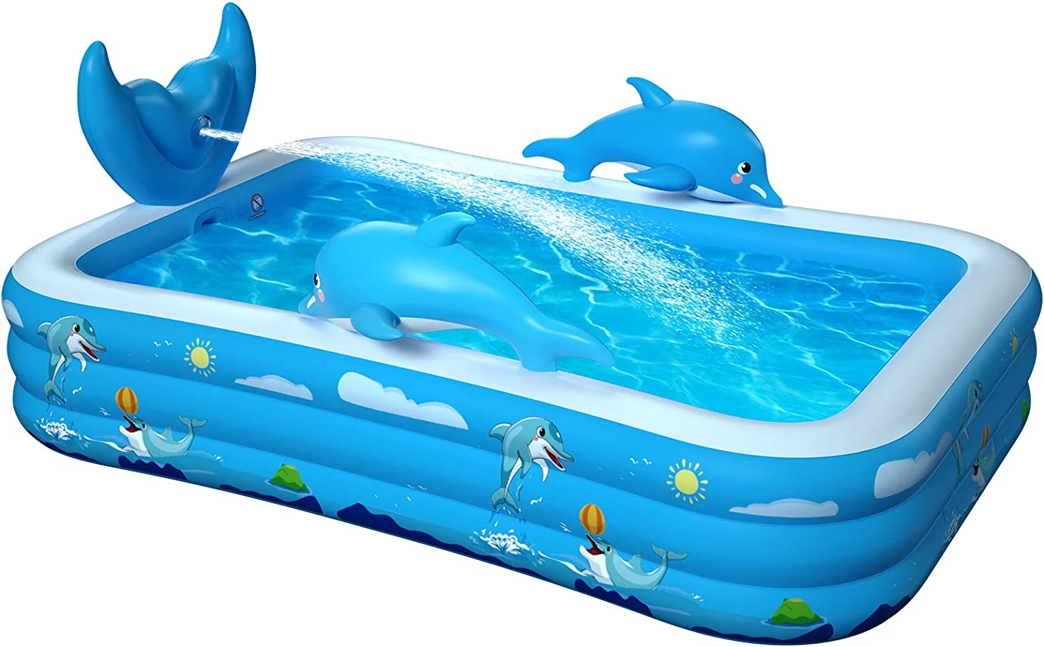 Inflatable Pool for Kids Family Oxsaml 98″ x 71″ x 22 ” Kiddie Pool with Splash, Swimming Pools Above Ground, Backyard, Garden, Summer Water Party