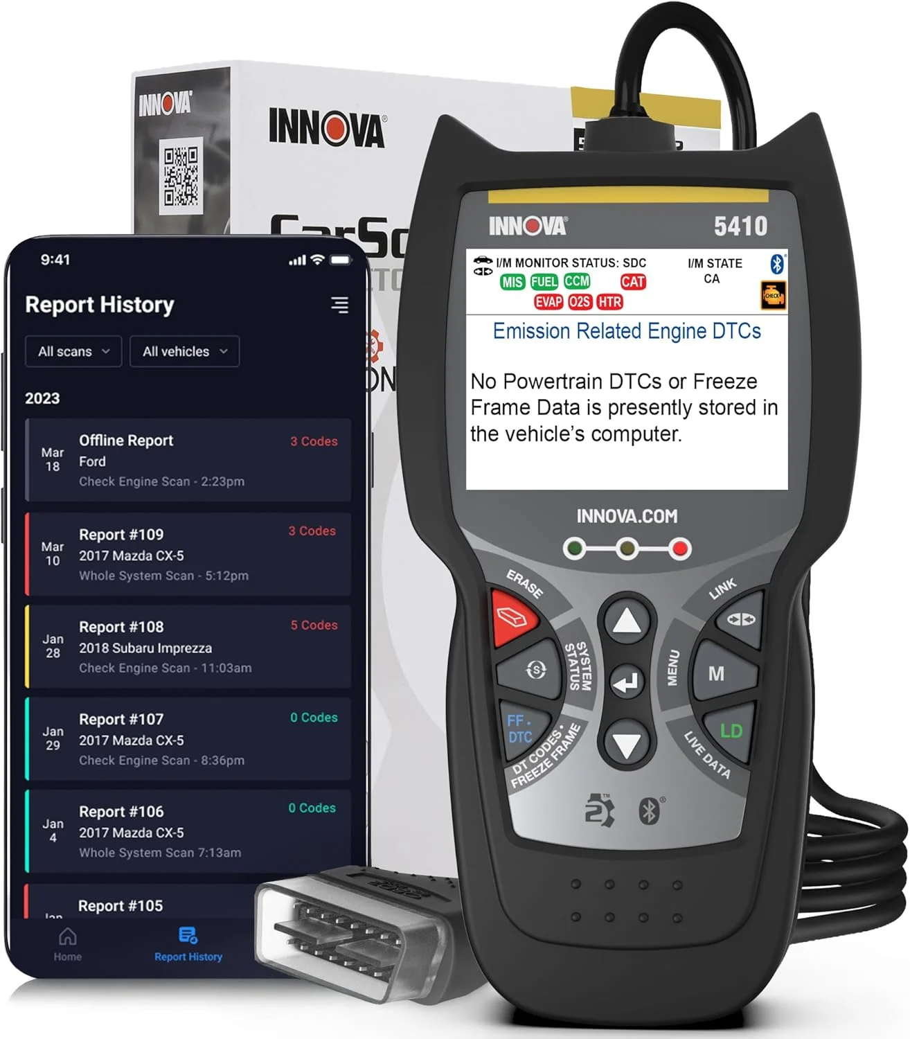 Innova 5410 All-System OBD2 Scanner Diagnostic Tool for Cars & Trucks – Automotive Scan Tools for Engine, ABS, SRS & Transmission, Bluetooth Compatible with America’s Top Car Repair App