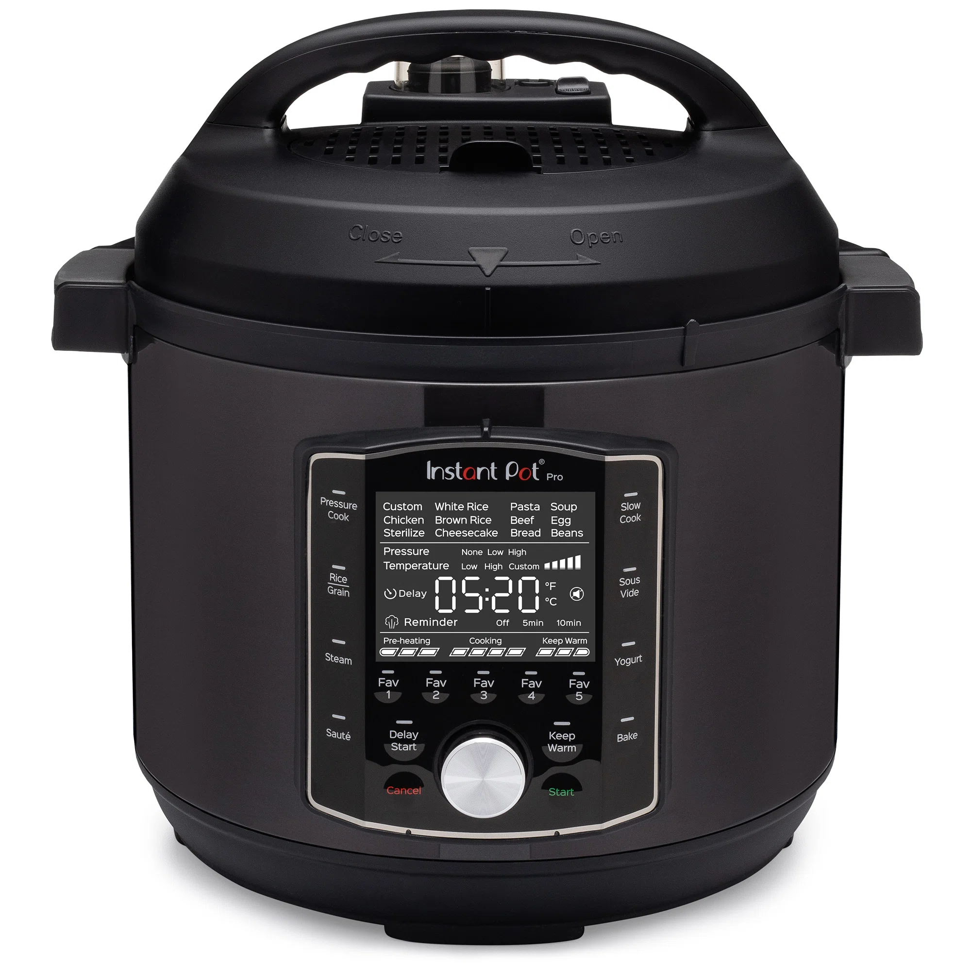 Instant Pot 112-0123-01 Pro 10-in-1 Pressure Cooker, Slow Cooker, Rice/Grain Cooker, Steamer, Sauté, Sous Vide, Yogurt Maker, Sterilizer, and Warmer, Includes App With Over 800 Recipes, Black, 6 Quart