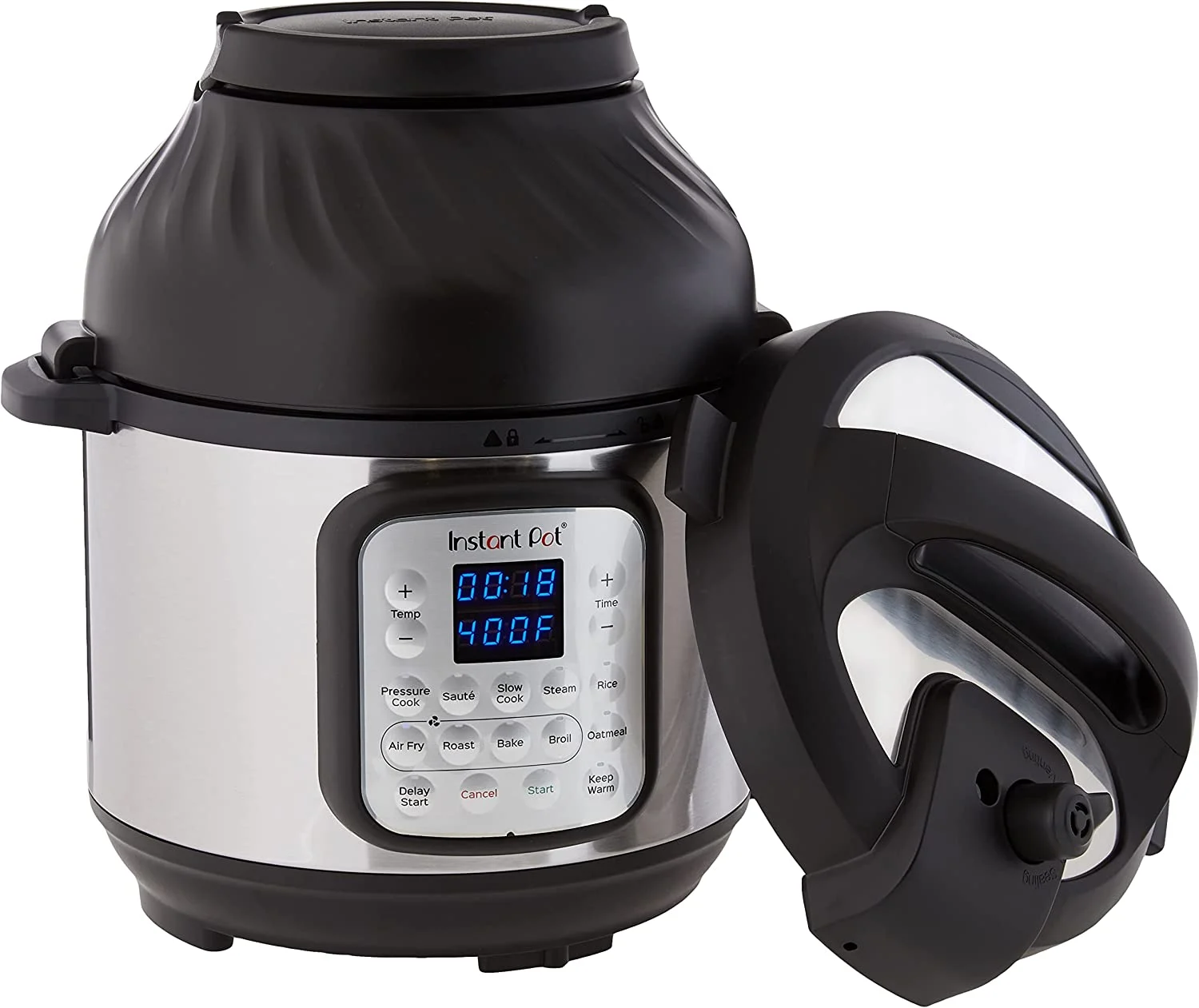 Instant Pot 140-0050-01 Duo Crisp 9-in-1 Electric Pressure Cooker and Air Fryer Combo with Stainless Steel Pot, Pressure Cook, Slow Cook, Air Fry, Roast, Steam, Sauté, Bake, Broil and Keep Warm