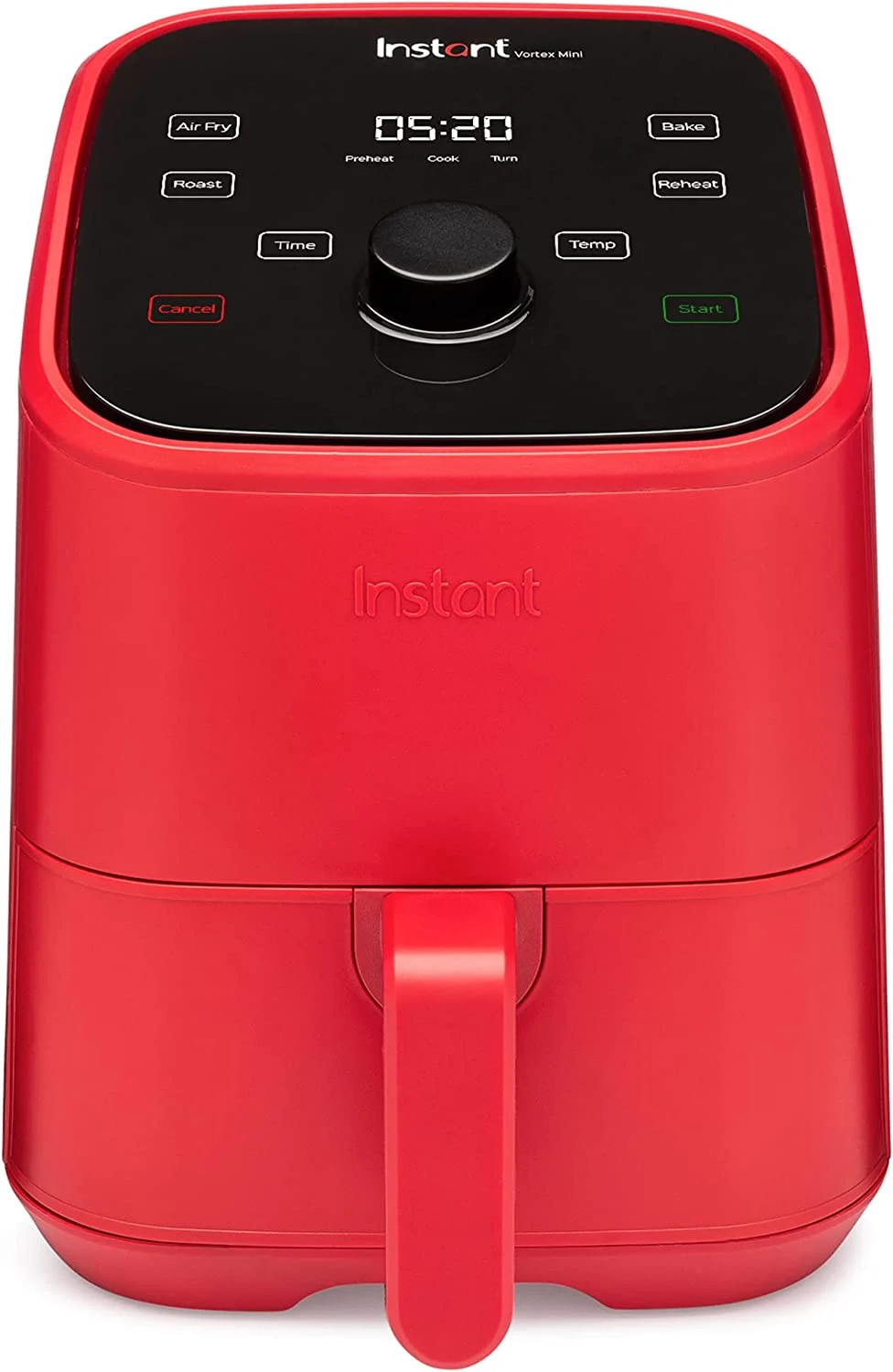 Instant Vortex 4-in-1, 2-QT Mini Air Fryer Oven Combo, From the Makers of Instant Pot with Customizable Smart Cooking Programs, Nonstick and Dishwasher-Safe Basket, App with over 100 Recipes, Red