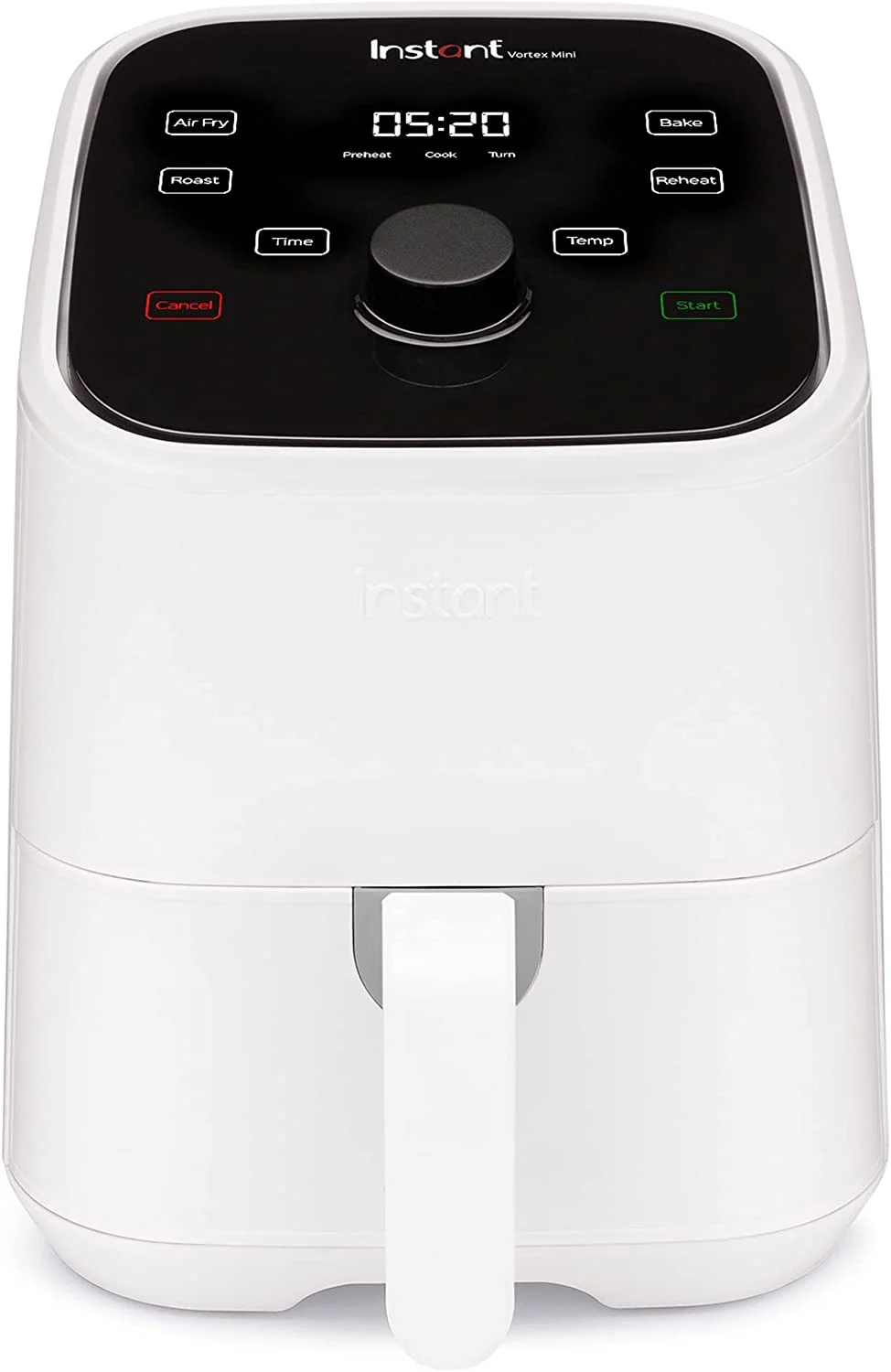 Instant Vortex 4-in-1, 2-QT Mini Air Fryer Oven Combo, From the Makers of Instant Pot with Customizable Smart Cooking Programs, Nonstick and Dishwasher-Safe Basket, App with over 100 Recipes, White