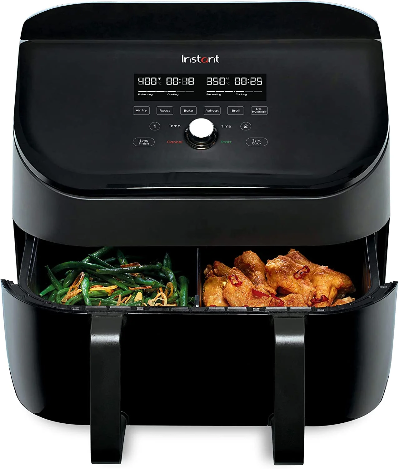Instant Vortex 9 Quart VersaZone 8-in-1 XL Air Fryer with Dual Basket Option, From the Makers of Instant Pot with EvenCrisp Technology, Nonstick and Dishwasher-Safe Basket, App With Over 100 Recipes