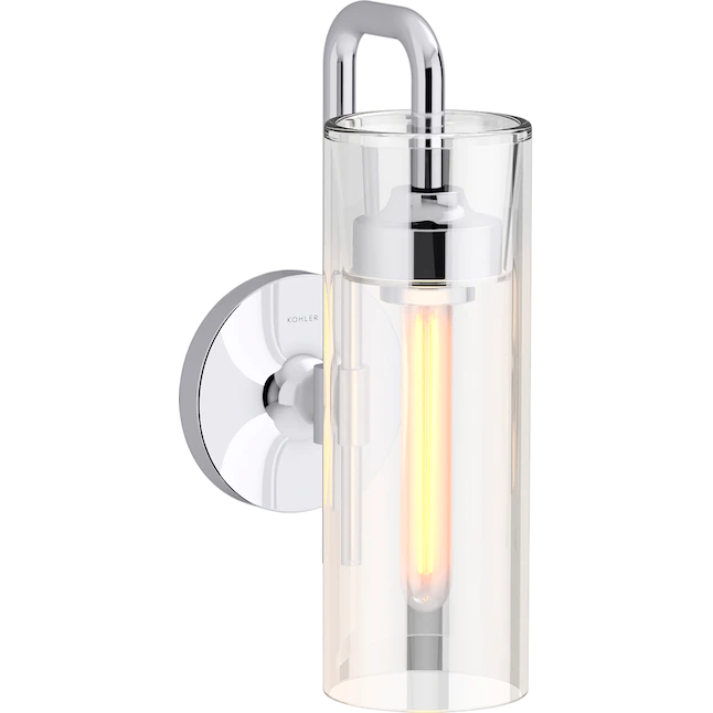 KOHLER  Purist 3.94-in W 1-Light Polished Chrome Modern/Contemporary Wall Sconce (27262-SC01-CPL)