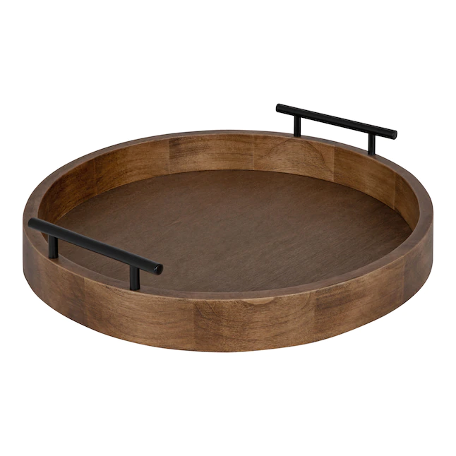 Kate and Laurel 15.5-in x 15.5-in Rustic Brown Decorative Trays