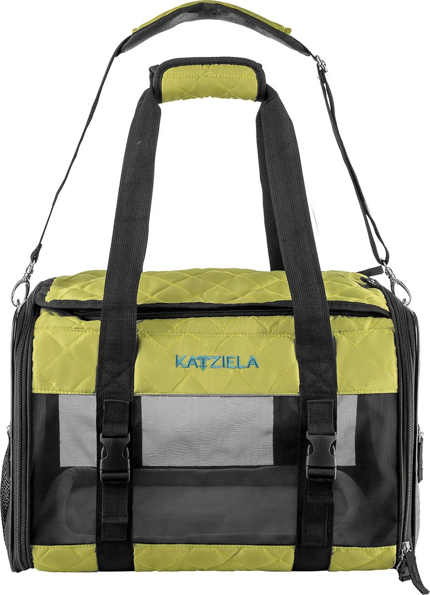 Katziela Quilted Companion Cat & Dog Carrier – Green