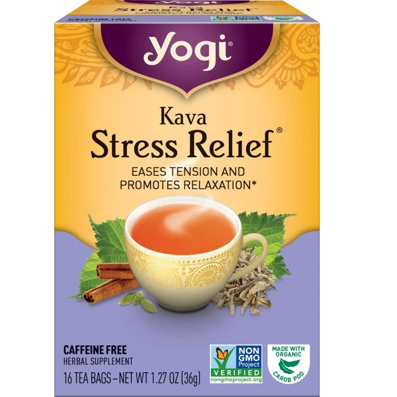 Yogi Tea Kava Stress Relief, 6 Pack, Caffeine Free, 96 Herbal Tea Bags