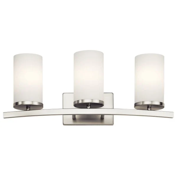 Kichler 45497NI Crosby 23-in 3-Light Brushed Nickel Modern/Contemporary Vanity Light