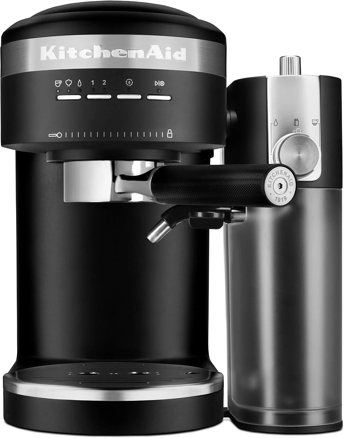 KitchenAid KES6404BM Semi-Automatic Espresso Machine and Automatic Milk Frother Attachment, Black Matte