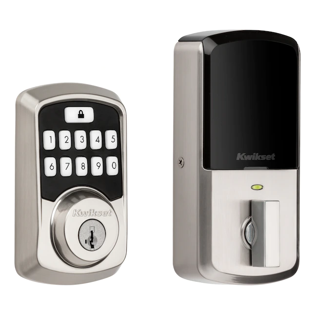 Kwikset Aura Satin Nickel Bluetooth Compatibility Single Cylinder Electronic Deadbolt Lighted Keypad