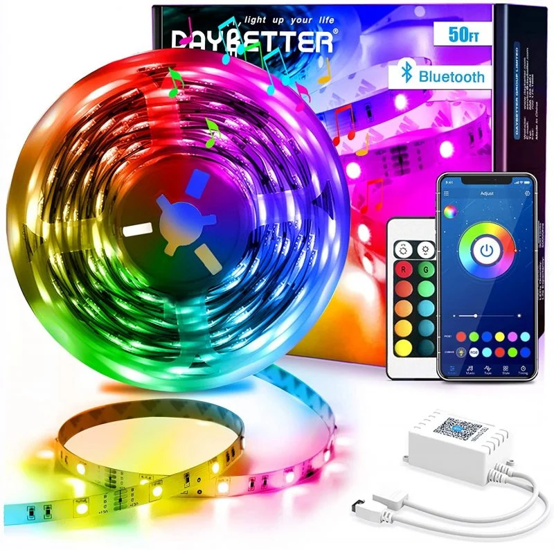 Daybetter LED 50ft Smart Light Strips, Music Sync Color Changing Lights