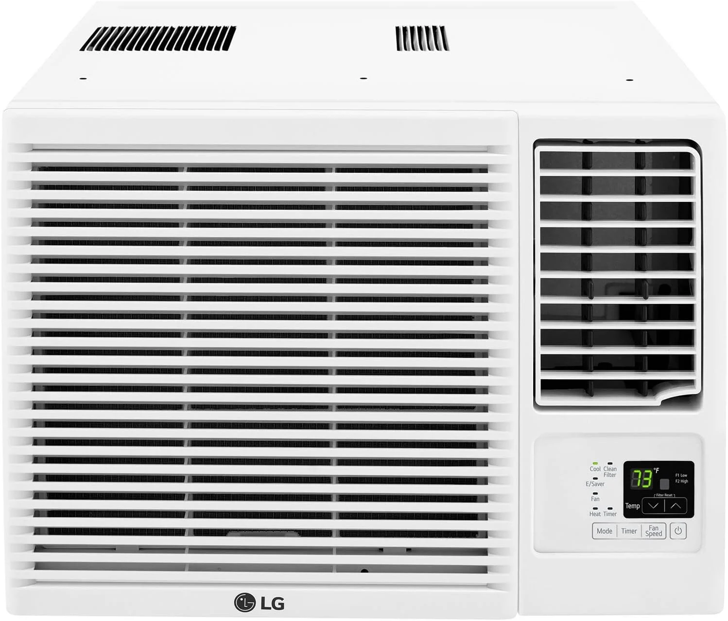 LG 7,500 BTU Window Air Conditioner with Supplemental Heat, Cools 320 Sq.Ft. (16′ x 20′ Room Size), Electronic Controls with Remote, 2 Cooling, Heating & Fan Speeds, Slide In-Out Chassis, 115V