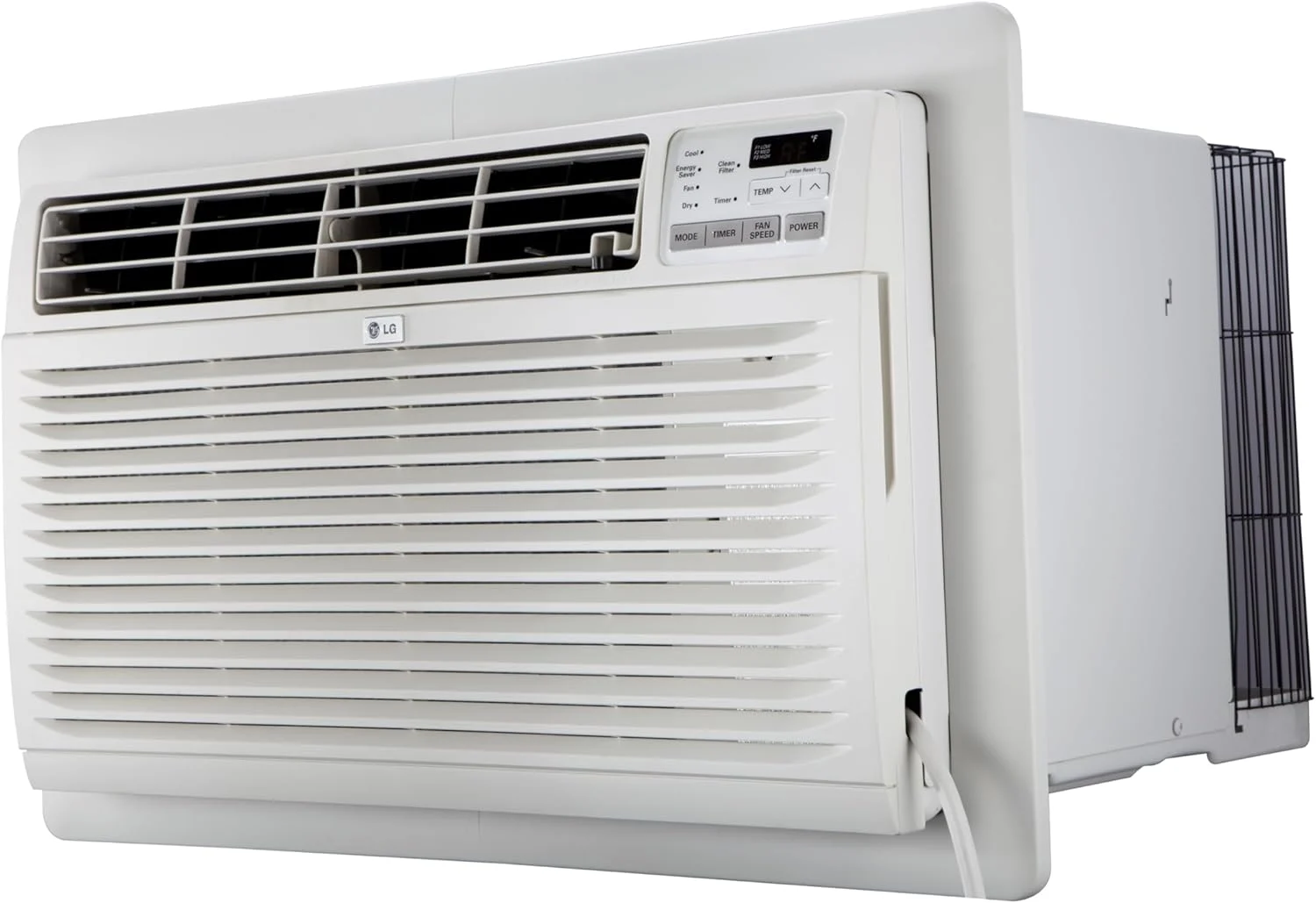 LG 9,800 BTU Through-the-Wall Air Conditioner, Cools 450 Sq.Ft. (18′ x 25′ Room Size), Electronic Control with Remote, 2 Cooling & Fan Speeds, 4-Way Air Deflection, Supplemental Heat, 230/208V