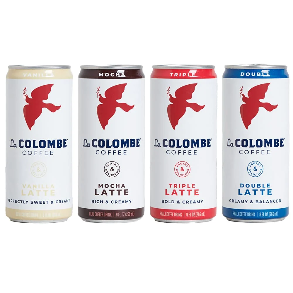 La Colombe Variety Pack Draft Latte 9 Fl. Oz. 12 Pack – Double, Triple, Mocha, & Vanilla, 100% Arabica, Single-Origin, Brazilian Cold Brew Coffee with Lactose-Free Foamy Milk, 120mg Natural Caffeine