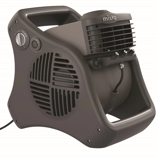 Lasko 14.85-in 3-Speed Outdoor Gray Misting Air Mover Fan – Features Cooling Misters, Ideal for Camping, Patios, Picnics, & more