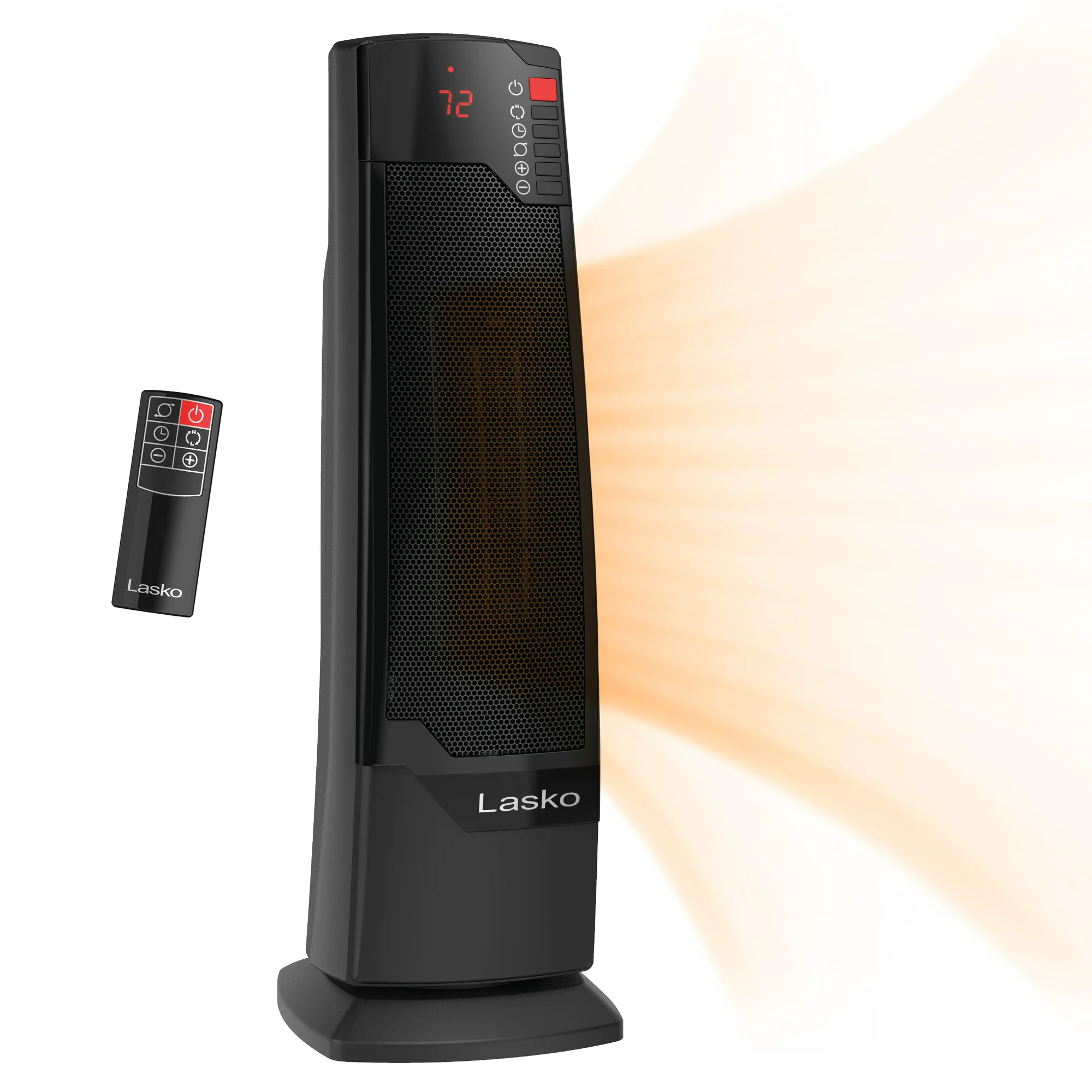 Lasko CT22835 1500W Electric Oscillating Ceramic Tower Space Heater with Remote, CT22835, Black