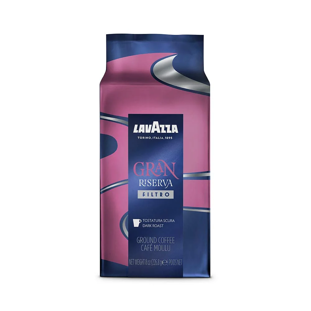 Lavazza Gran Riserva Filtro Ground Coffee Dark Roast 8oz Brick (Pack of 20)