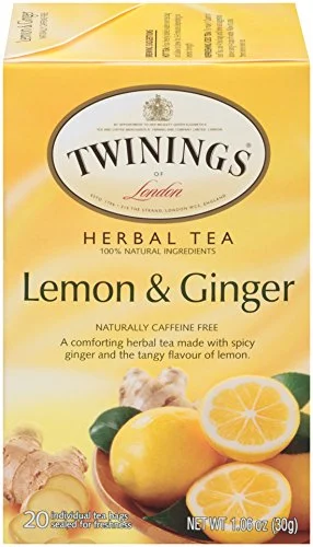 Twinings of London Lemon And Ginger Herbal Tea Bags, 20 Count, Pack of 6