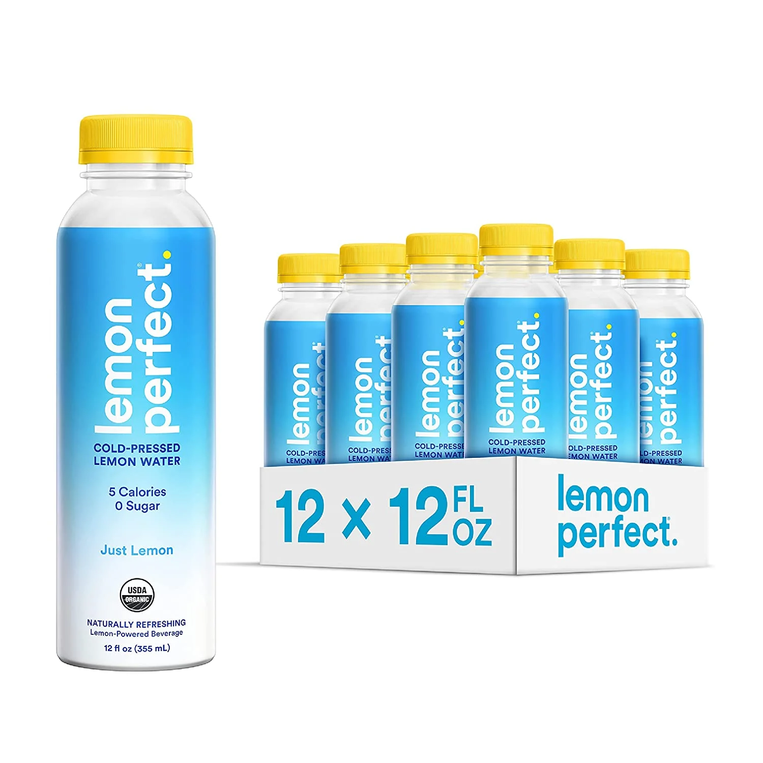Lemon Perfect, Organic Cold-Pressed Lemon Water, Flavored Water, Just Lemon (12-Pack)