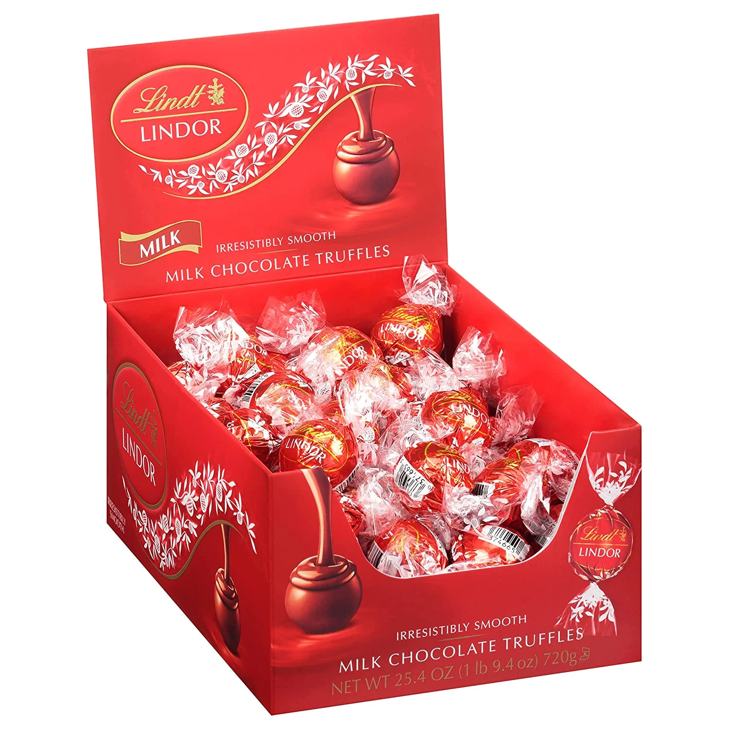 Lindt LINDOR Milk Chocolate Truffles, Milk Chocolate Candy with Smooth, 25.4 oz.