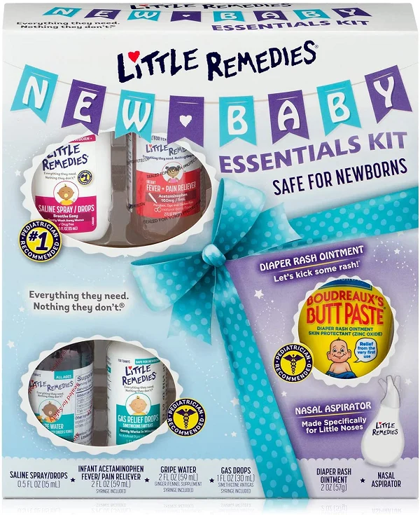 Little Remedies New Baby Essentials Kit, 6 Piece Kit for Baby’s Nose and Tummy