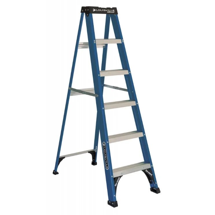 Louisville Ladder 6 ‘ Fiberglass Step, 10’ Reach, 225-lb, Load Capacity, W-3217-06